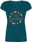 T-Shirt Damen V Ausschnitt - Fußball EM WM - Team Deutschland Blumenkranz - S - Türkis - Shirt 2021 fußball-Fanartikel Europameisterschaft Blumen Tshirt fußballtrikot Fussball Germany Fanshirt