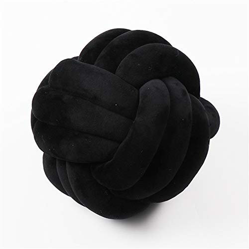 CULASIGN Knot Kopfkissen Kissen Geknotetes Kissen Knoten Ball Kissen Dekor Bett Zimmer Baby Bett Zimmer Dekor Spielzeug (Schwarz,27cm)