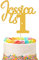 1st Birthday Cake Topper | Personalised 1 2 3 Cake Topper | Happy Birthday Decorations | Double Sided Glitter Card Any Name Age Customized - Multicolour Glitter Cake Decoration(Gold)