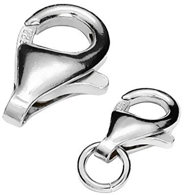 My-Bead Karabinerverschluss 925 Silber 13mm (16mm) kleiner Schmuckverschluss für Ketten Armbänder Colliers Ersatz & Reparatur Karabinerhaken DIY (1 Stück)
