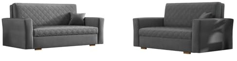 Mirjan24 Polstergarnitur Viva Caro 2+3, Sofas mit Bettkasten, Sofagarnitur, Couch, Bettsofa, Polstersofas mit Schlaffunktion, Couchgarnitur, Wohnlandschaft (Zanzibar 182)