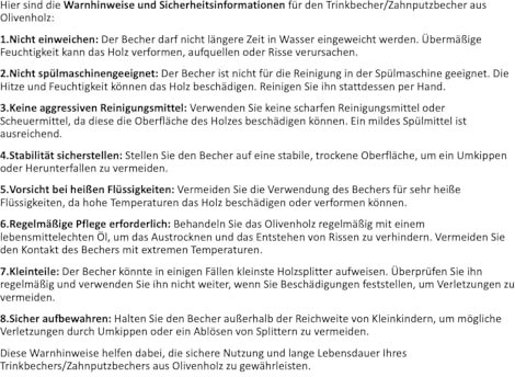 D.O.M.® Trinkbecher/Zahnputzbecher aus Olivenholz - 2 Größen - Gravur möglich (Trinkbecher Gross ohne Gravur)