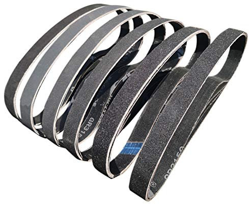 24 PCS 1 x 30 Inch Silicon Carbide Sanding Belts Assortment- 80, 120, 240, 400, 800, 1000 Grits Premium Sander Belts for Knife Sharpening and Metalworking