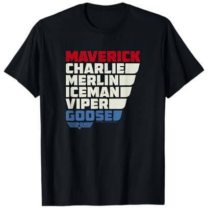 Top Gun Bunte Namen T-Shirt