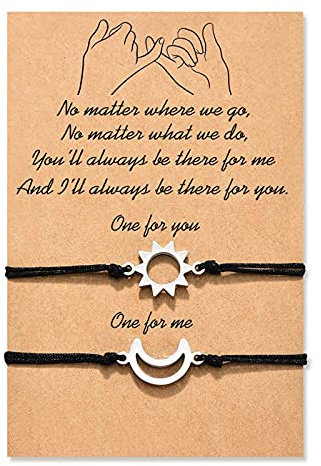 POWWA Muttertag Geschenk für Mama Mutter Tochter Armband für 2 Mama Tochter Sonne Mond Armbänder Schmuck Geschenke für Muttertag Geburtstag