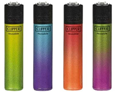Lot de 4 Briquets Clipper Gradient Métallisé Brillant