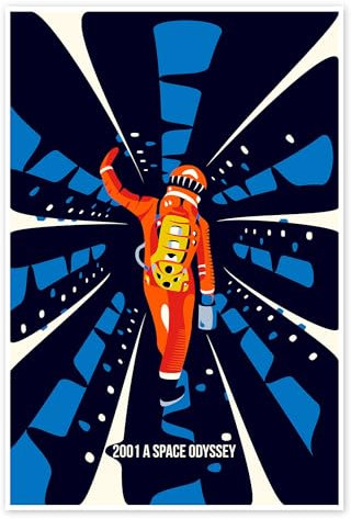 2001 Space Odyssey Poster von Sasha Lend 20 x 30 cm Blau Wandbilder Wanddeko