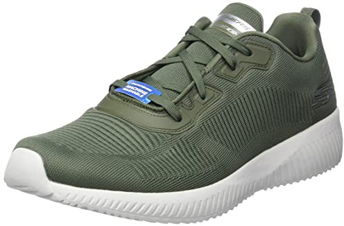 Skechers Squad Herren-Sneaker, Olivfarbener Netzbesatz, 40 EU