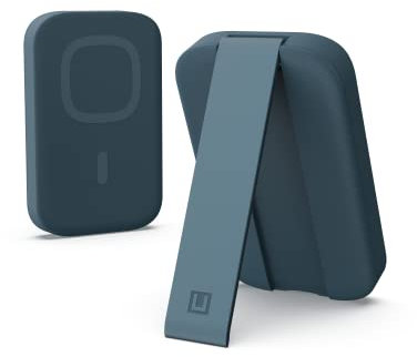 U by UAG Magnetic Wireless Portable Charger 18W Power Bank 4000mAh USB-C Fast Charging External Backup Battery with Kickstand Compatible with iPhone 17, Galaxy S25, Lucent Deep Ocean Blue