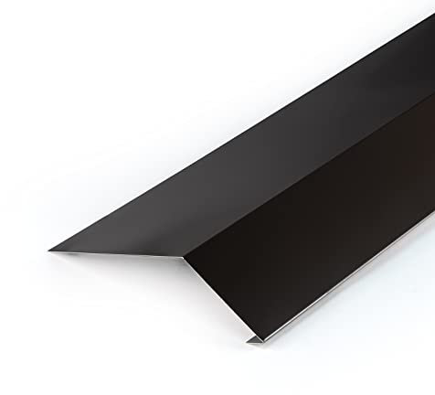 DQ-PP Rinneneinhang – 1 m – Dunkelbraun – RAL 8019 – 170 mm x 70 mm – Aluminium Traufblech – Obere Rinnenleiste – Für Dachrinnen, Regenrinnen – für jede Art von Dach – Graubraun