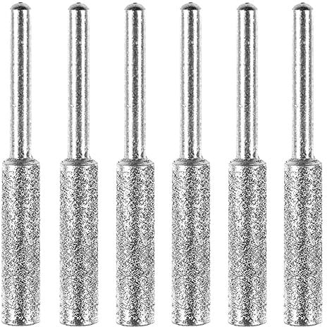 SEIWEI Chainsaw Sharpener Burrs, Titanium Plated, 4mm, 6pcs Set