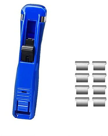 Blau Push-Hefter Papierhefter mit 8 Wiederverwendbaren Clips, Binder-Clips zum Nachfüllen von Fast-Clam-Clip-Spendern für Schreibtischdokumente Büro Schule