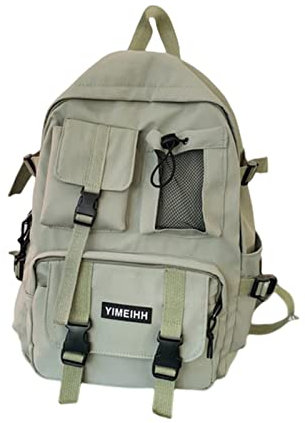 KOOBS Schulrucksack Multifunktionaler Teenager Laptop Rucksack Frauen Coole Canvas School Bag Schüler Rucksäcke Boy Schoolbag-Green