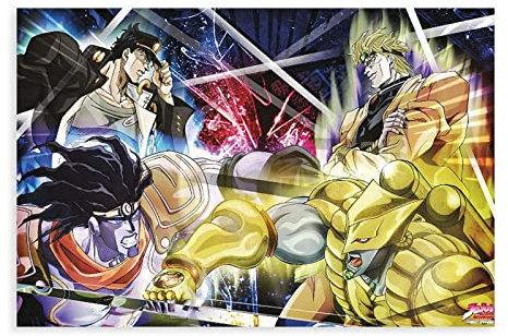 FISH DRAGATE Anime-Poster JoJo's Bizarre Adventure 22, Leinwand-Poster, Schlafzimmer, Dekoration, Sport, Landschaft, Büro, Raumdekoration, Geschenk, Rahmen-Stil, 30 x 45 cm