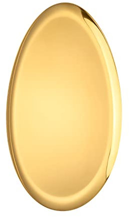 Mehrzwecktablett aus Edelstahl in Olivenform, Aufbewahrungstablett, Serviertablett, Dekorationstablett, Ausstellungstablett. Länge 32 cm und maximale Breite 24 cm. Goldfarben.1 Stück