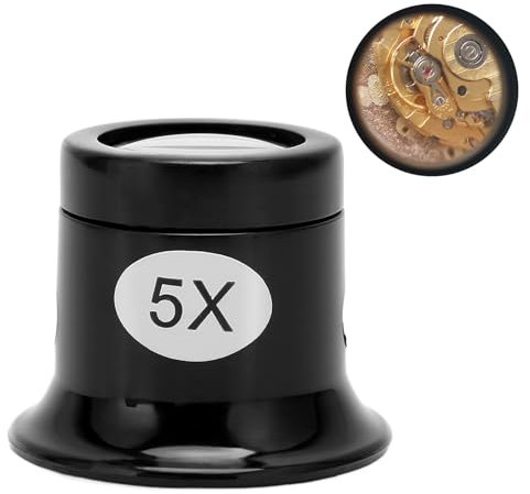 5X Uhrmacherlupe Juweliere, Juwelierlupe,Uhrmacherlupe,Uhrmacher Lupe,Lupe Glas Professionelle Runde Kante Uhrreparaturwerkzeug Lupe Reparaturlupe Tragbare Juwelierlupe