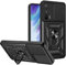 ESTH® Case for Xiaomi Poco F5 Pro 5G with Slide Camera Cover, Military Grade Shockproof Protective Cover with Rotatable Metal Ring Kickstand [Support Magnetic Car Mount], Black