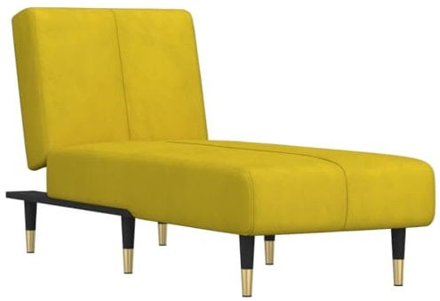 vidaXL Chaiselongue, Sofa in 3 Positionen zum Sitzen Entspannen Schlafen Verstellbar, Couch in Eleganter Optik, Liege Schlafsofa Loungesofa Liegesofa, Gelb Samt