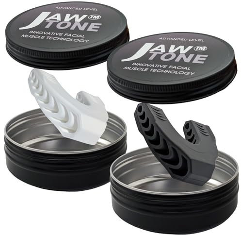 JawTone™ Jaw Exerciser & Full Face exerciser 4 Men & Woman [40&60LB resistance jaw trainer kit] Jaw shaper and Jaw toner to use as a double chin remover, face shaper, double chin exerciser