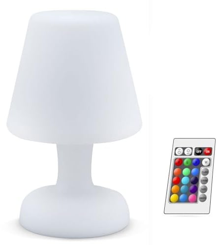 Europalamp - LAMP26CM-RGB - Lampe de Table LED Rechargeable 26 CM Multicolor Étanche IP65