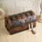 Ajuny Coffre au Trésor de Pirate en Bois Fabriqué à la Main Boîte de Rangement Vintage et Décorative Bandes de Coquillage Grand Support pour Bijoux et Bibelots – Cadeau de Décoration