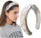 LEBENSWERT Haarreif Samt Geflochtener Haarreifen Damen Trachten Haarreif breit Vintage Harrband Mode Stirnbänder für Frauen (Beige)