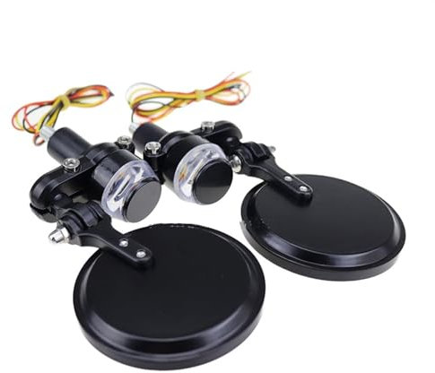 Lenkerendenspiegel Motorrad 2 Stück Motorrad Retro Metall Klapplenker Blinker Lenker Rückspiegel Motorradzubehör Motorrad Spiegel