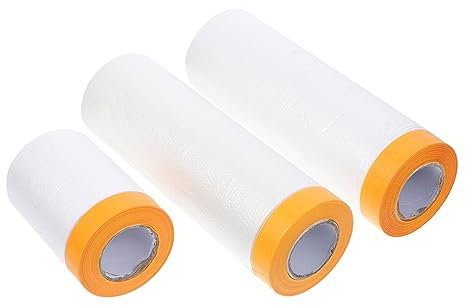 Hemobllo 3 Rollen Schutz Folie Sprühen Abdeckpapier Zum Malen Plastikplanen Malerband Raptor-liner Sortiert Vorgeklebter Abdeckfilm Malutensilien Washi-tape Weiß Scheuerlappen Pvc Möbel