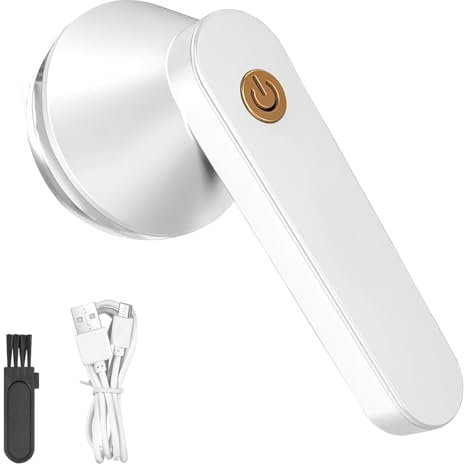 Electric Lint Remover for Clothing Sweater, LULUWA Rechargeable Fabric Shaver Bobble Remover Anti Pilling Razor Coat Hair Ball Trimmer for Clothes Quick and Effective Removal (White)