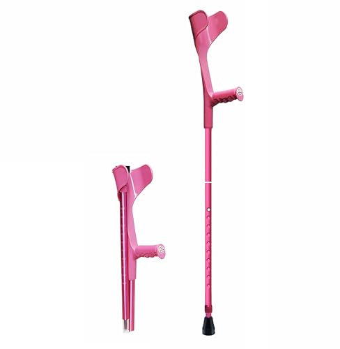 1 Stück Klappbar Gehhilfe Krücken, Unterarmgehstützen mit Ergonomischen Griffen, Geeignet for Menschen mit Beinverletzungen (Color : Pink)