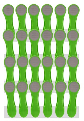 24 Wäscheklammern Wäscheclips mit Edelstahlfedern und Soft Grip Softgrip Soft Touch Softtouch Grün Grau