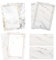 Briefpapier-Set 30 Briefbögen DIN A4 + 15 Umschläge DIN-lang Marmor grau Marmoriertes Papier MIX beidseitig beschriftbar und bedruckbar für Geburtstag Hochzeit Einladung Geschenk Firmenpost