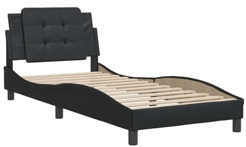 vidaXL Bettgestell ohne Matratze Zadar Schwarz 90x200 cm Kunstleder