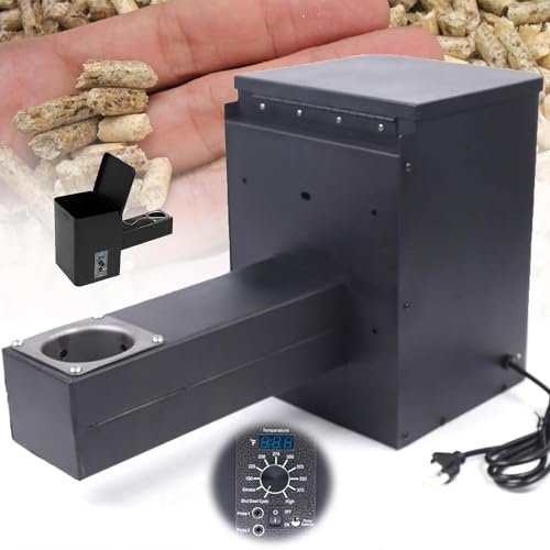 250W Parte per Griglia Affumicatrice Elettrica a Pellet Di Legno, Kit Tramoggia per Affumicatore per Barbecue a Pellet, Controllo Digitale Della Temperatura, Per Grigliare