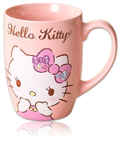 Roffatide Cartoon KT Kitty Coffee Mugs Ceramic Coffee Tea Milk Cup Office Cup Gift or Souvenir for Christmas Birthday Unique & Super Fun Way of Drinking Your Favourite