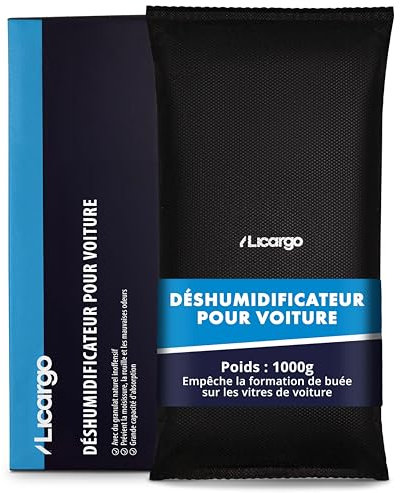 LICARGO Déshumidificateur (1 kg) - Contre la Buée pour Voiture - Intérieur Réutilisable - Coussin d'Humidité