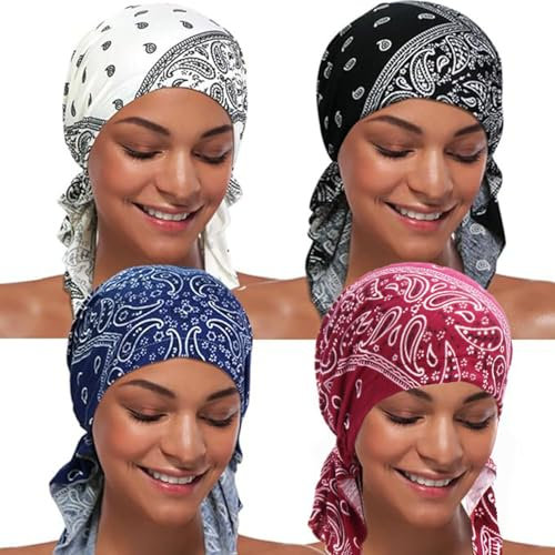 BABAHU Bonnet chimio pour femme, turban pré-noué, bandana pour perte de cheveux, a01, Taille unique
