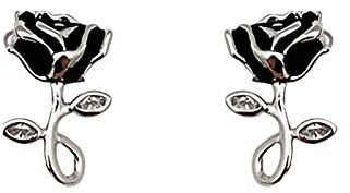 Orecchini con diamanti per le donne bianco nero rosa orecchini per le donne orecchini a perno rosa placcato per gioielli sensibili all'orecchio, Misura unica, Metallo