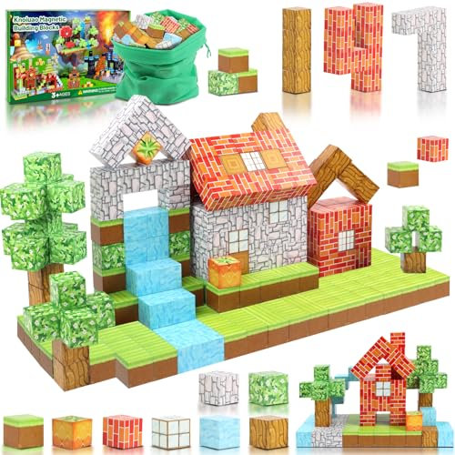 Knoiuao Magnetische Bausteine, 147 Stück Magnetic Building Blocks, Build Magnet Welt Set für Jungen und Mädchen, Montessori Bausteine Spielzeug, Geschenke für Kinder im Alter von 3 4 5 6 7 8 Jahren