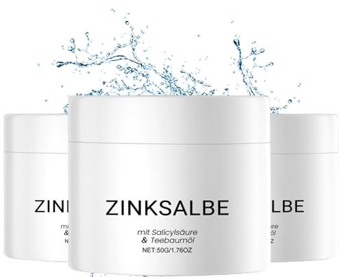 Zinksalbe gegen Pickel - Anti Pickel Creme Auch für Pickel Am Po und Rücken - Zink Salbe Gegen Mitesser und Unreine Haut - Zugsalbe Pickel - Akne Creme mit Teebaumöl & Salicylsäure (3)