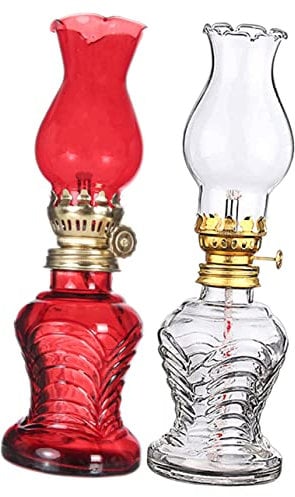 Cabilock 2stücke Petroleumlampe für Innenbereich Glasabdeckung Retro-Design Petroleumlaterne für Zuhause Vintage-öllampe für Wohnzimmer und Küche