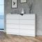 Home Collective Kommode, Schlafzimmer Flur, Schrank, Sideboard, Highboard mit 8 Schubladen, Breite 140 cm Höhe 97 | Weiß