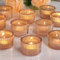 10 Stück Teelichthalter, Teelicht Gläser, Kerzenhalter Glas, 5.5cm x 3.5cm Gold Teelichter Glas, Kleine Teelichtgläser für Birthday Party, Table Decoration Home Decoration und Wedding (Gold)