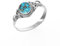 HIMALYA QUARTZ Edelsteinring, 925er Sterlingsilberring für Damen und Herren, 100% natürlicher blauer Kupfer-Türkis-Steinring, elegantes Statement-Design, rund 6 mm, Verlobungsring NH26-BLCT-11.5