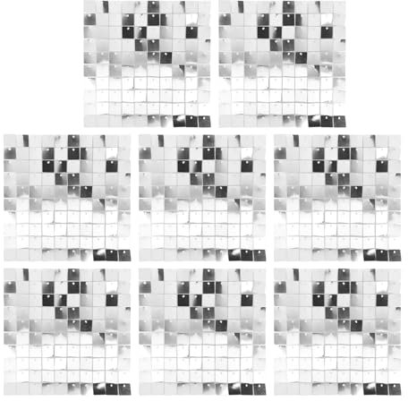 Shimmer Wall Backdrop 8pcs Pailletten Backdrop Decoration Panels, Foto -Kulissen Zum Geburtstag, Jubiläum Hochzeitsvergütungsdekoration Glitter Hintergrund Panels Foursquare