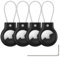4 Pièce Étuis pour AirTag Secure Porte Clé avec Câble - Anti-Rayures Coques en Plastique Ultra-Léger 9g, Housse Apple Air Tag Tracker Anti-Vol pour Animaux, Valises et Portefeuilles