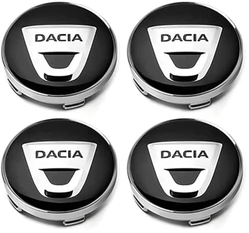 DFANBO 4 Stück Nabendeckel für Dacia Sandero DJF ab Bj.2021, Auto Nabenkappen mit Logo,Radnabenkappen Felgendeckel Felgenkappen Nabenkappen Wasserdicht ABS Wheel Caps,Black-56MM