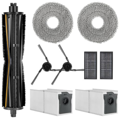 Kit d'accessoires pour aspirateur robot Dreame X40 Ultra Complete / L40 Ultra / X40 Master - 1 brosse TriCut - 2 serpillères - 2 sacs à poussière - 2 brosses latérales - 2 filtres - Pièces de rechange