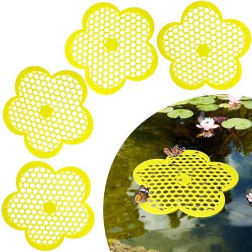Super Idee 4er Set Schwimmende Insekten-Trinkbar - Bienen Rettungsinsel Wasserstelle Hummeln Landeplatz Insektentränke Wassertränke für Insekten Bienen