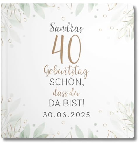 YMEMOS 40. Geburtstag Gästebuch zum Ausfüllen – Erinnerungsbuch personalisiert für Frau & Mann – Fotoalbum Buch 40 Jahre Geschenk Geburtstag (40 Seiten/20 Blatt)